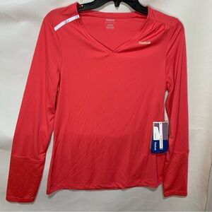 REEBOK Slim Fit UV Protective V-Neck Workout Top NWT - Size M